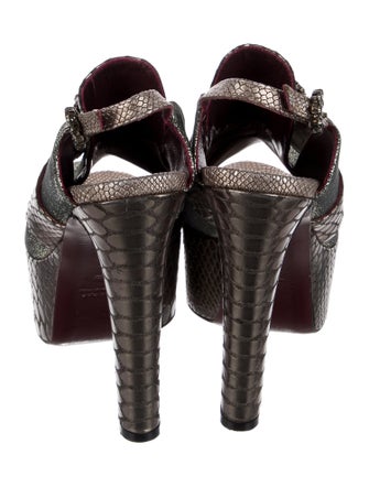 Antonio Marras Leather Printed Slingback Sandals