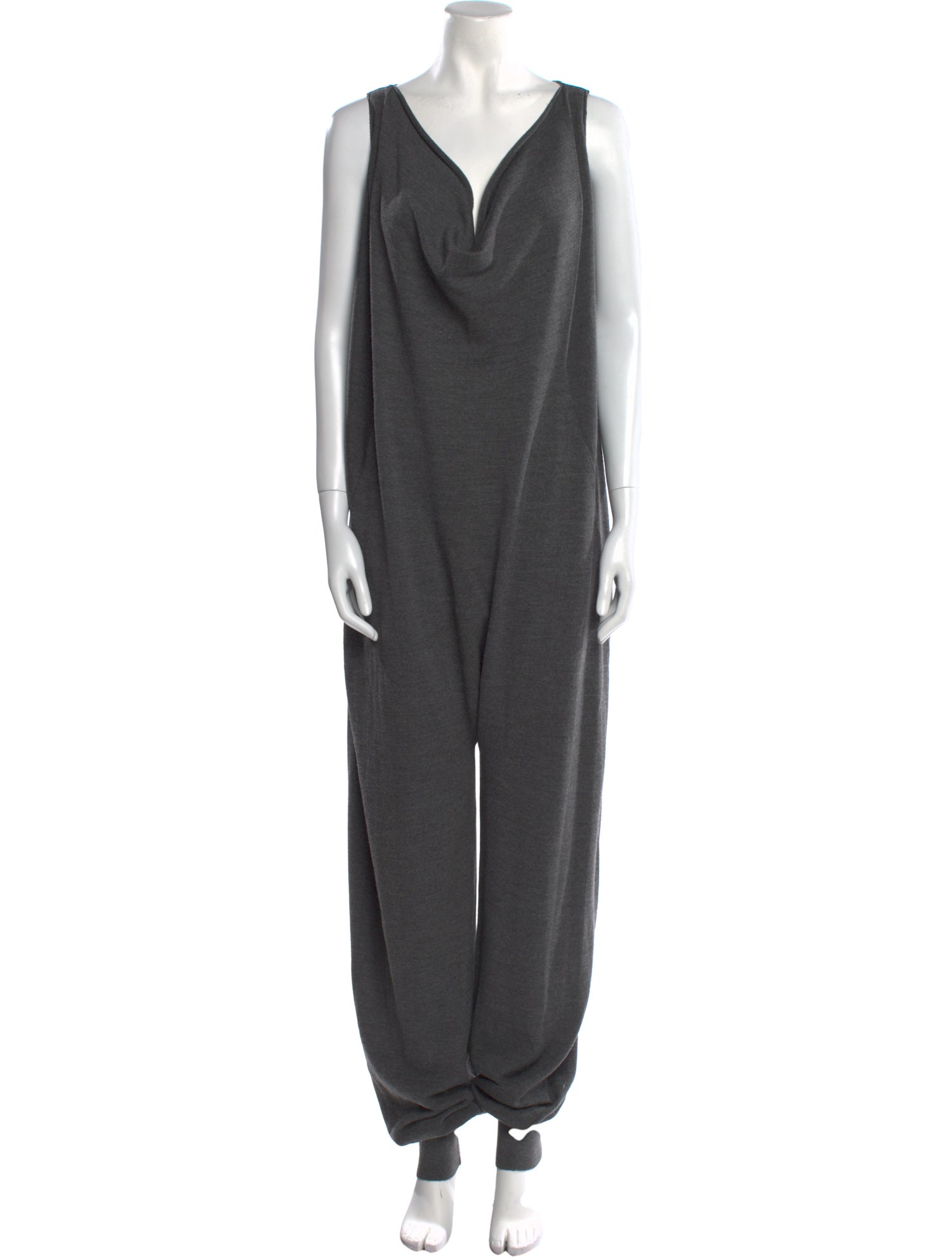 Antonio Marras Virgin Wool V-Neck Jumpsuit