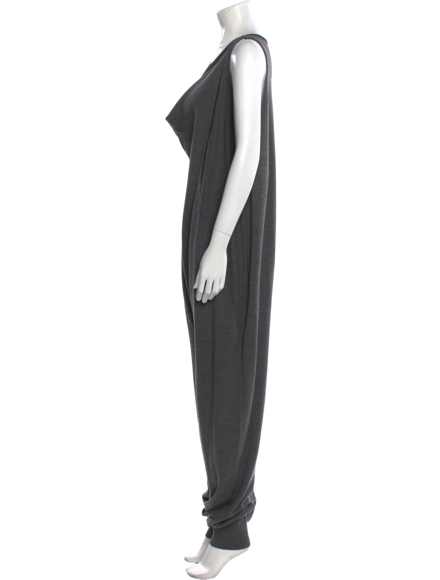 Antonio Marras Virgin Wool V-Neck Jumpsuit