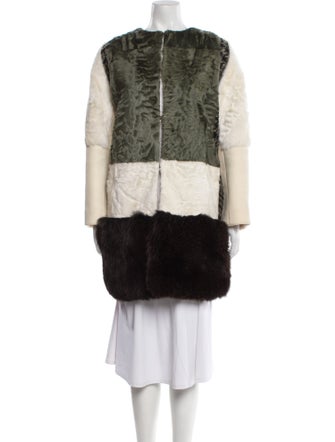 Antonio Marras Colorblock Pattern Fur Coat