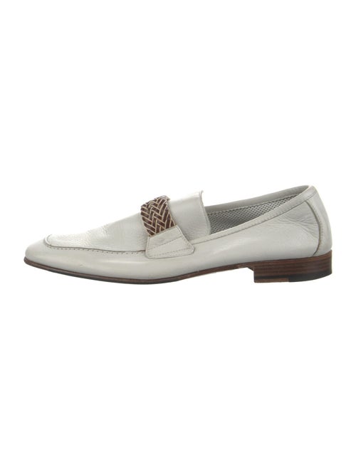 Moreschi Leather Braided Accents Dress Loafers