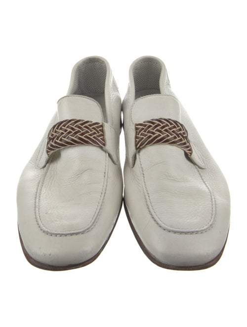 Moreschi Leather Braided Accents Dress Loafers