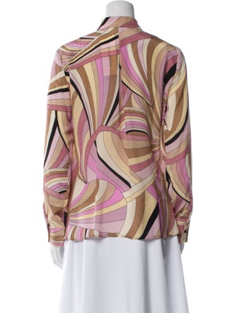 Marester Silk Printed Button-Up Top