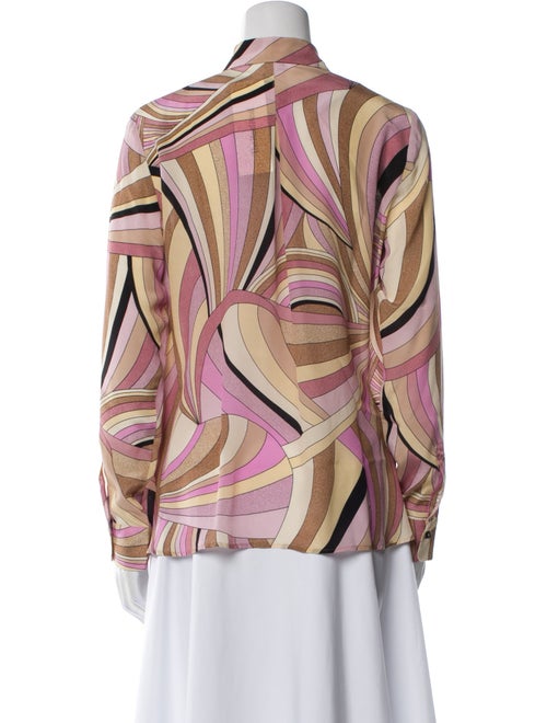 Marester Silk Printed Button-Up Top