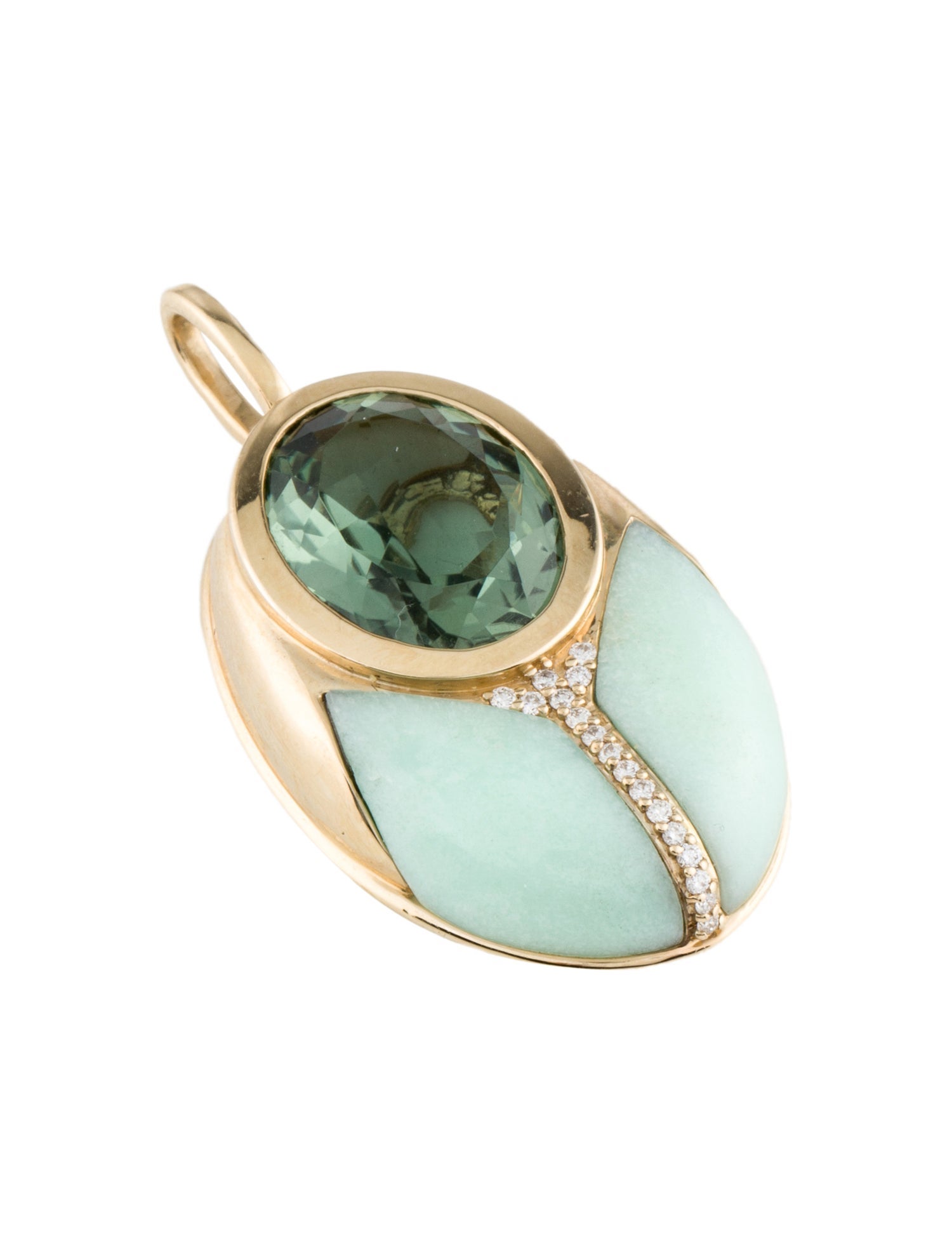 Mason and Books 14K Prasiolite, Opal & Diamond Jumbo Love Bug Pendant
