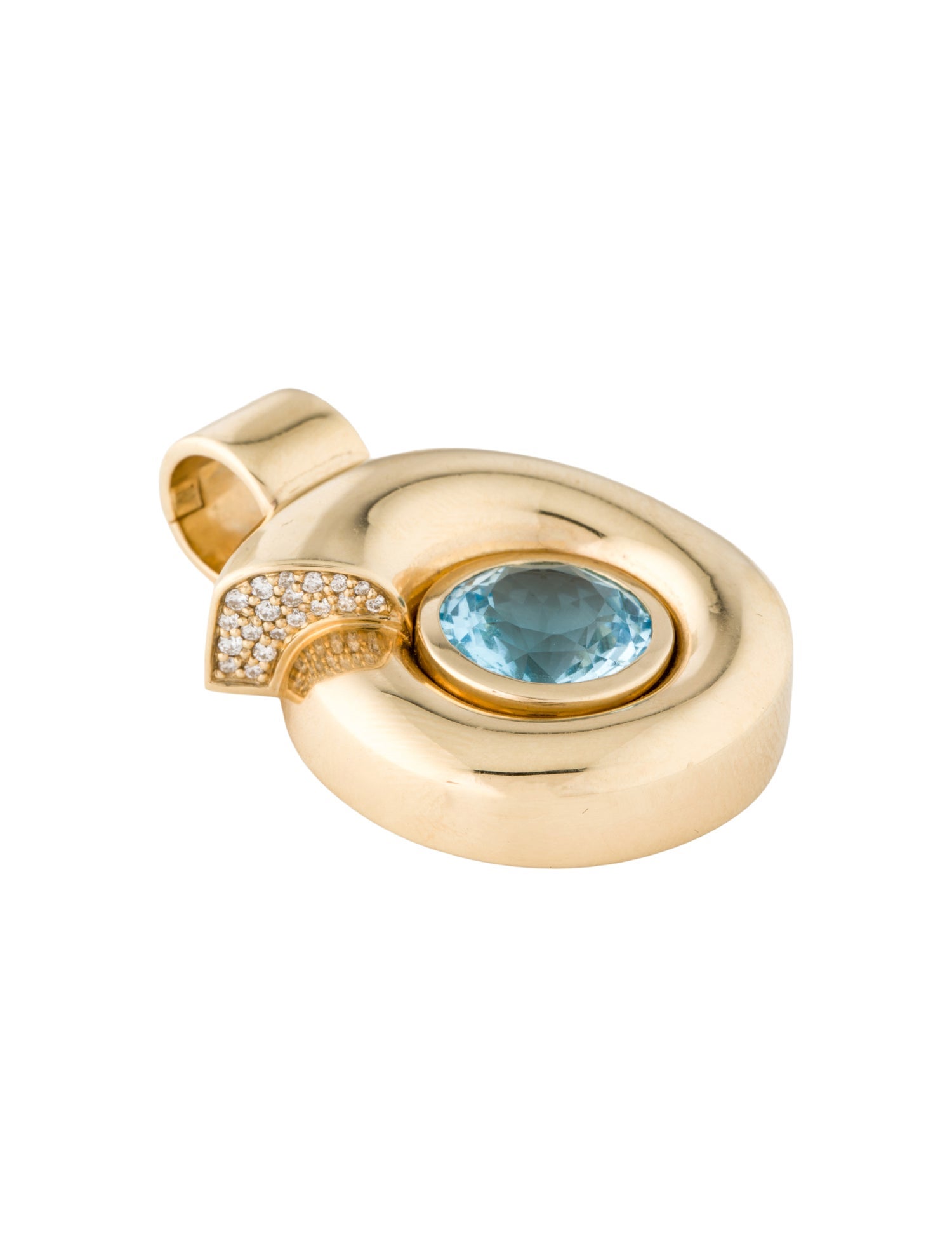 Mason and Books 14K 7.66ctw Topaz & Diamond Large Nautilus Pendant