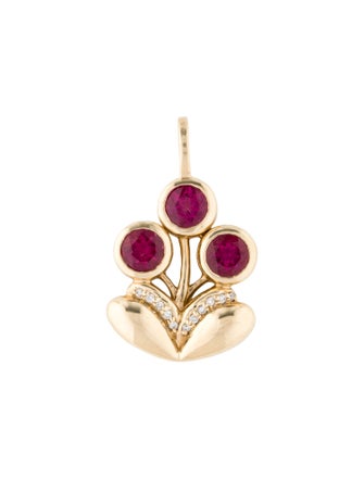 Mason and Books 14K 2.27ctw Tourmaline & Diamond Medium Bouquet Pendant