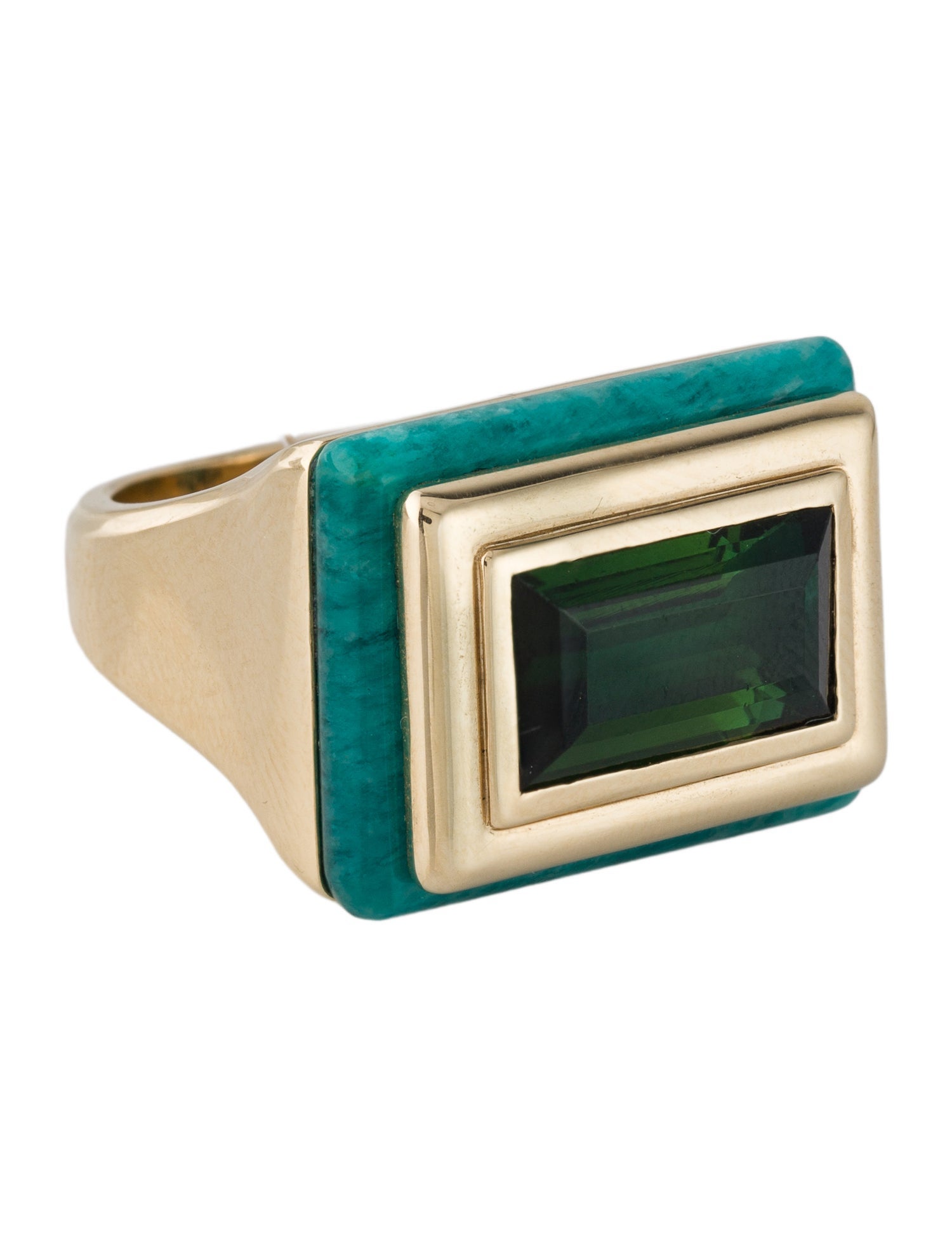 Mason and Books 14K Tourmaline & Amazonite Cupcake Cocktail Ring