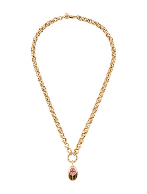 Mason and Books 14K Tiger's Eye, Tourmaline & Diamond Love Bug Pendant w/Crochet Chain & Hinge Enhancer