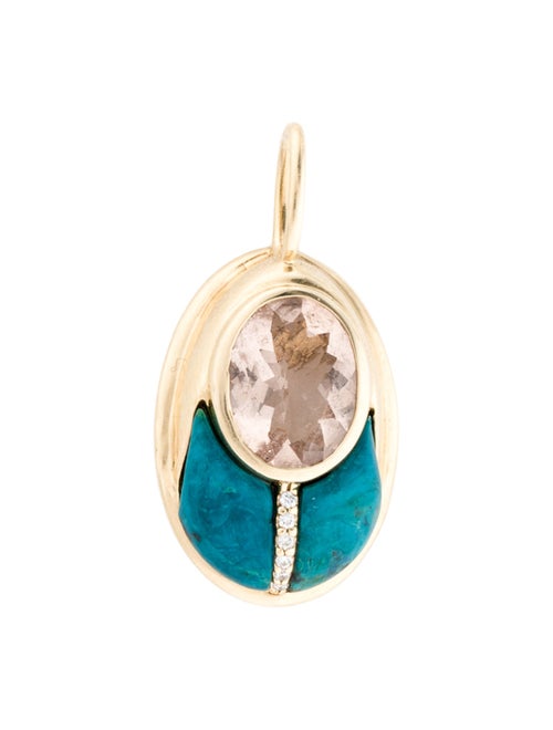 Mason and Books Morganite, Chrysocolla, & Diamond Love Bug Pendant