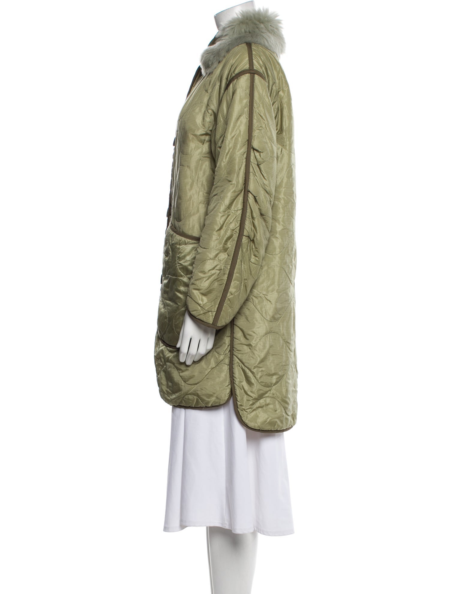 Marfa Stance Colorblock Pattern Faux Fur Coat