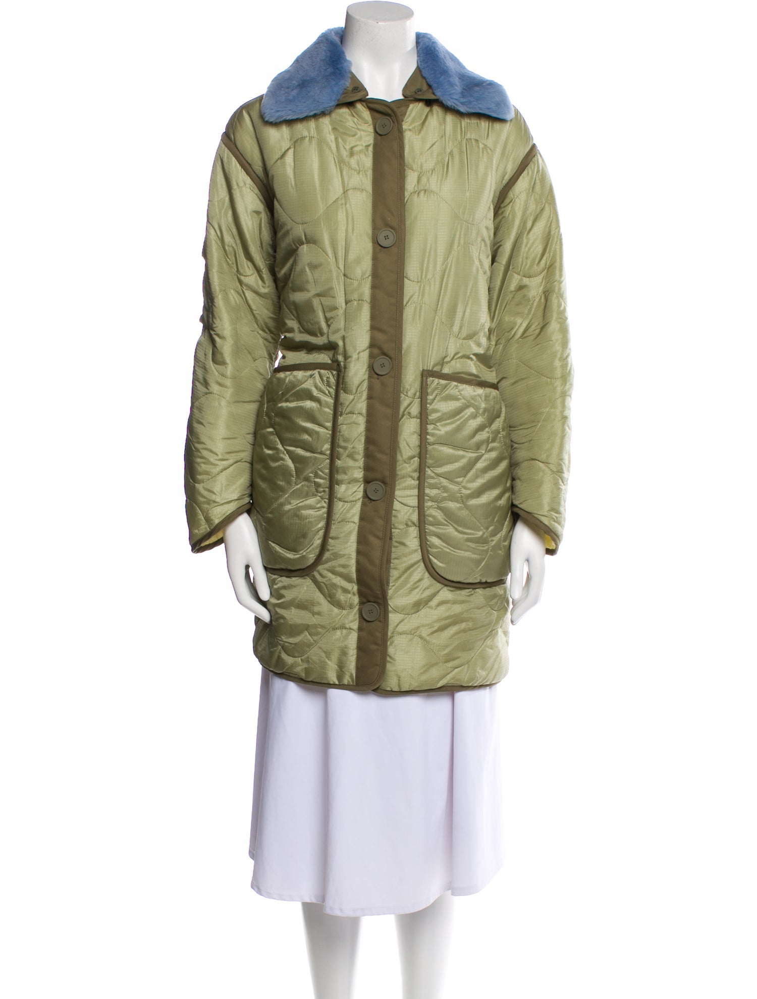 Marfa Stance Shearling Colorblock Pattern Fur Jacket