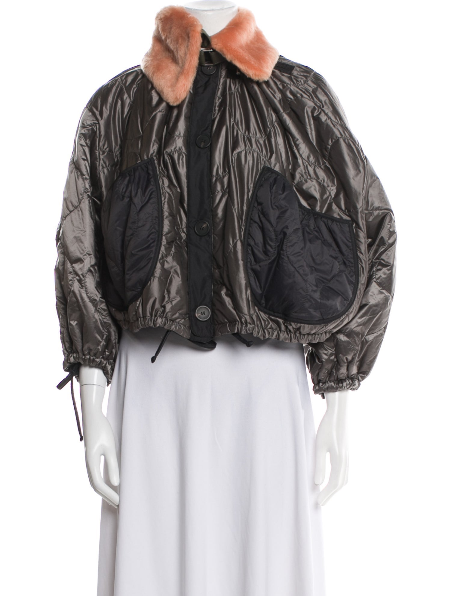 Marfa Stance Shearling Colorblock Pattern Fur Coat