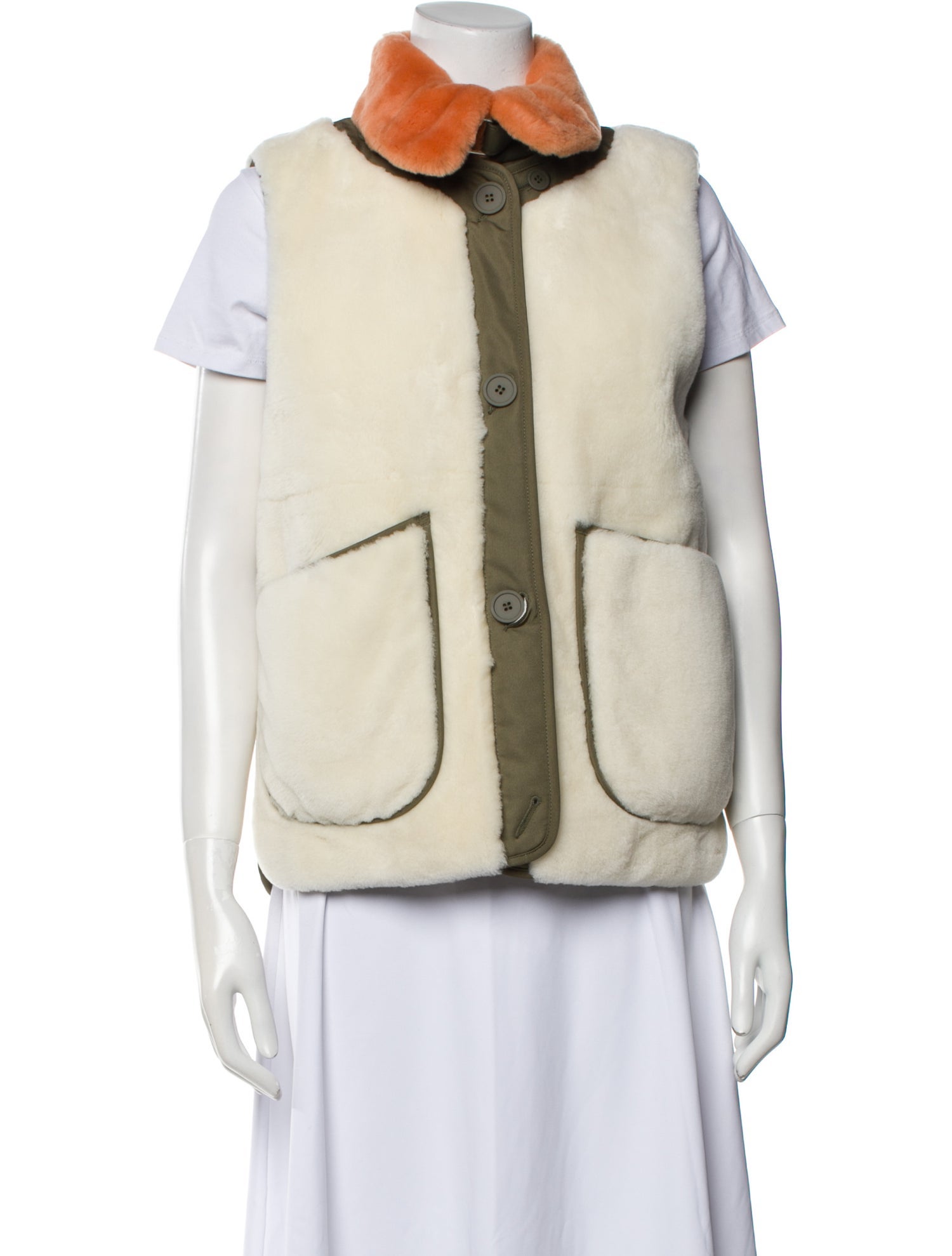 Marfa Stance Shearling Colorblock Pattern Faux Fur Jacket