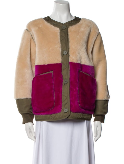 Marfa Stance Shearling Colorblock Pattern Fur Jacket