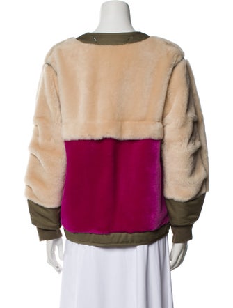 Marfa Stance Shearling Colorblock Pattern Fur Jacket