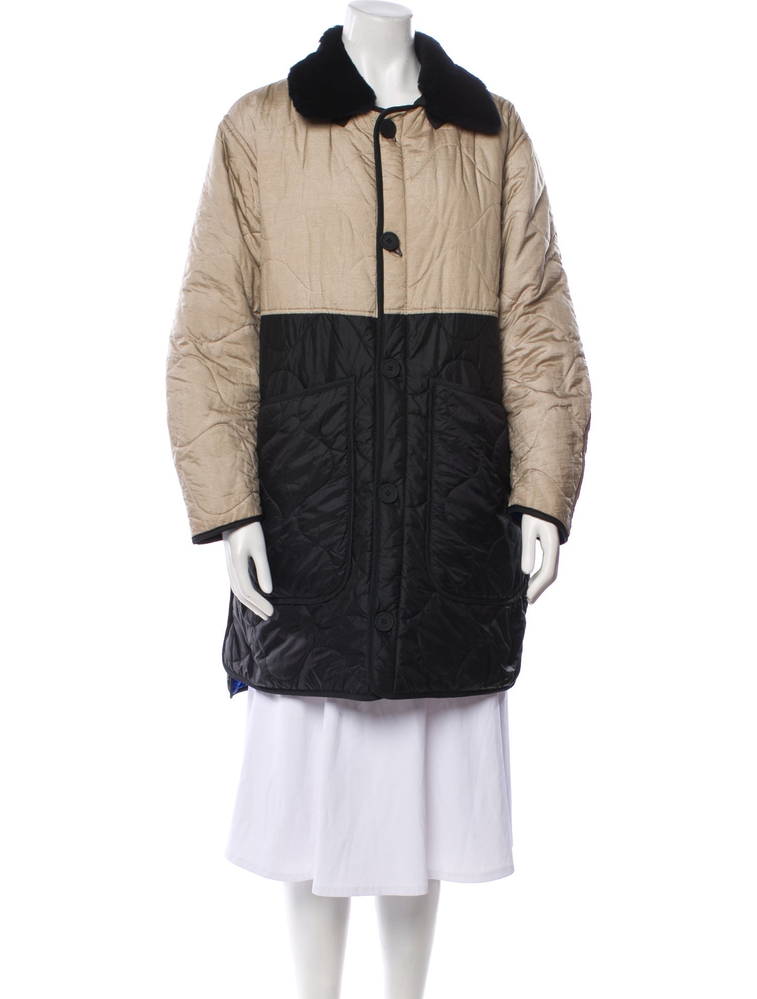 Marfa Stance Reversible Colorblock Pattern Coat