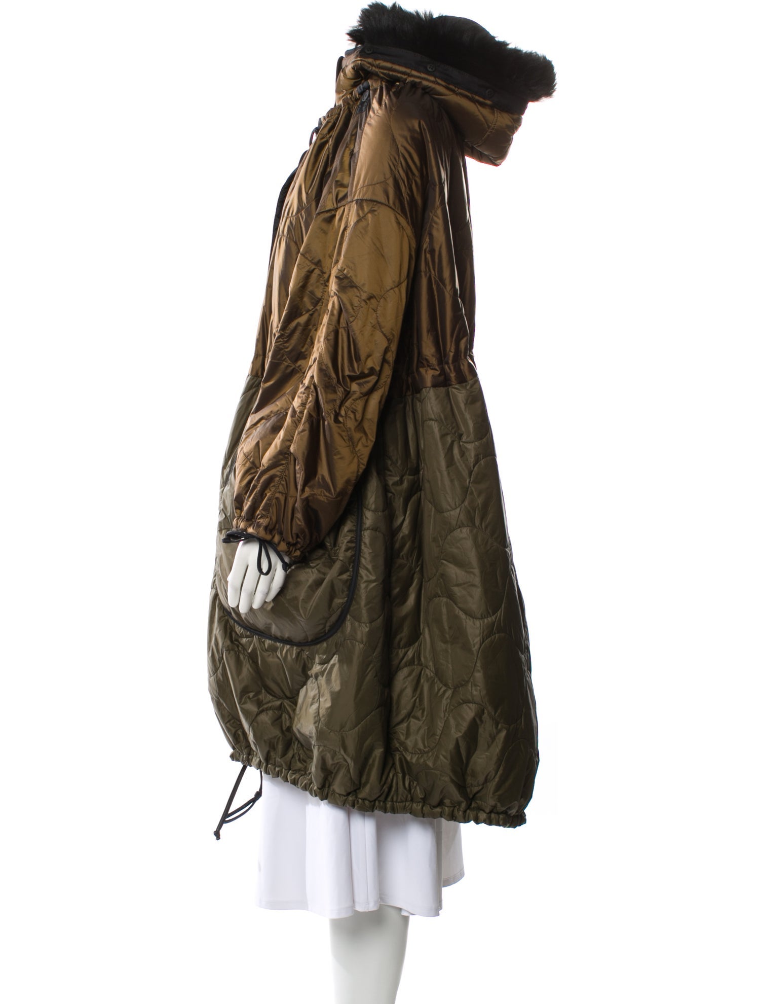 Marfa Stance Colorblock Pattern Fur Coat