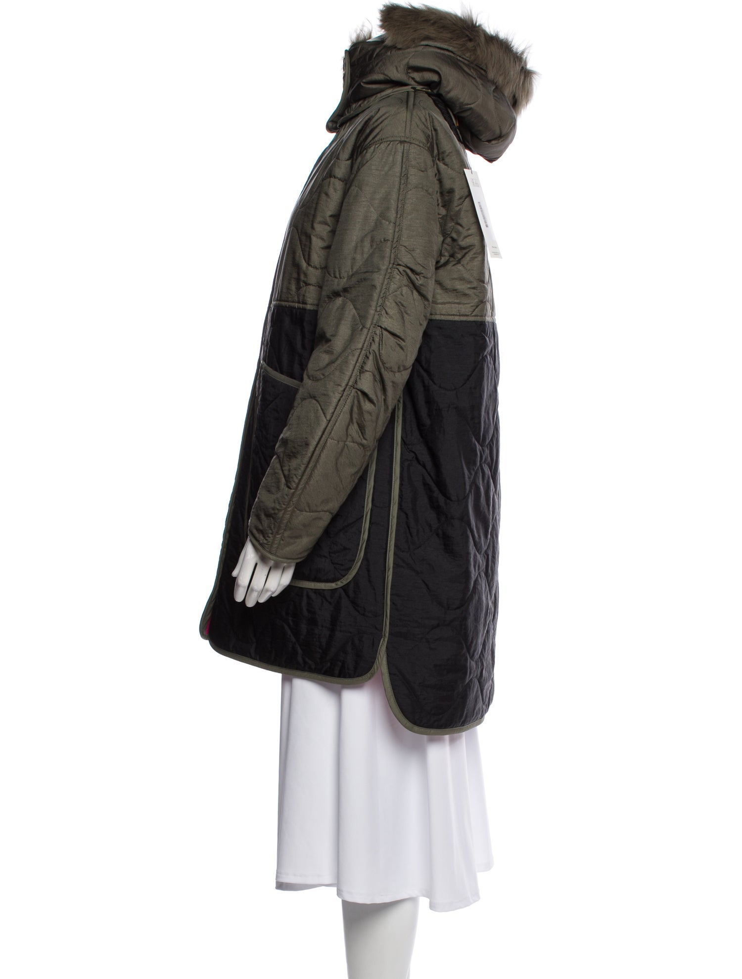 Marfa Stance Colorblock Pattern Fur Jacket