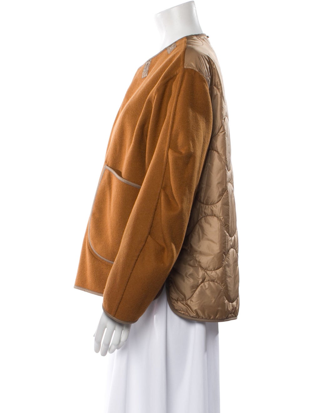 Marfa Stance Jacket Brown Collarless Patch Pocket… - image 2