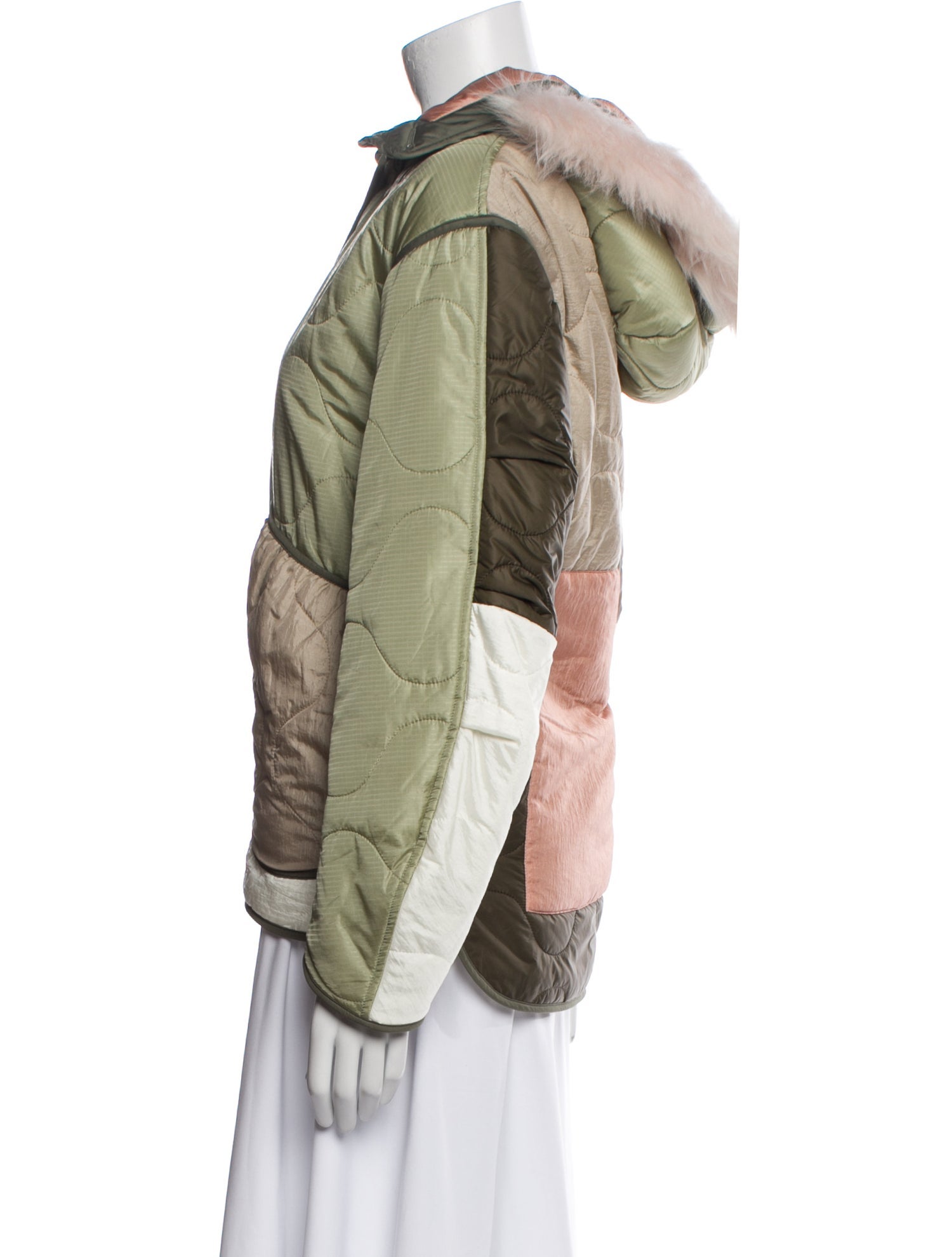 Marfa Stance Colorblock Pattern Fur Jacket