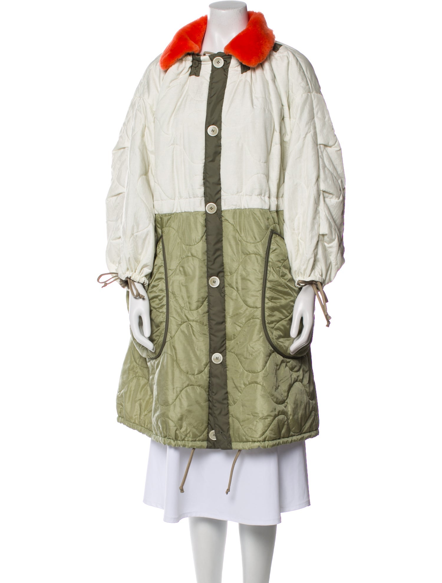 Marfa Stance Shearling Plaid Print Fur Coat