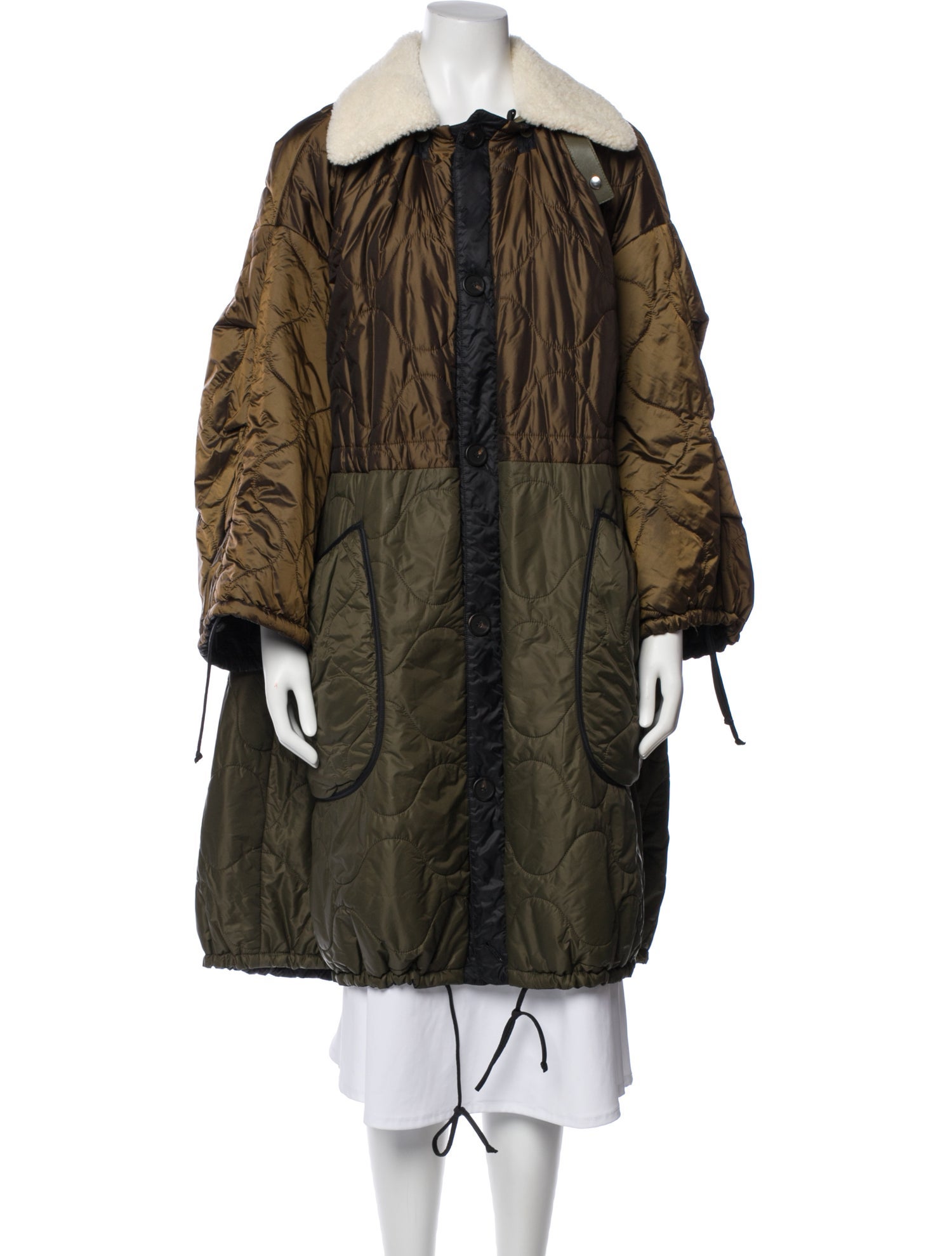 Marfa Stance Lambskin Colorblock Pattern Coat