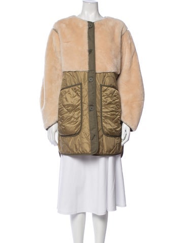 Pre-owned Marfa Stance Shearling Jacket In Green