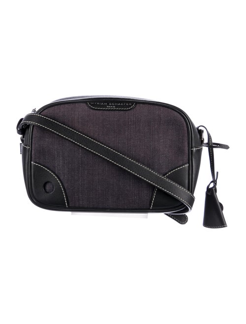 Myriam Schaefer Denim Leather Trimmed Crossbody Bag