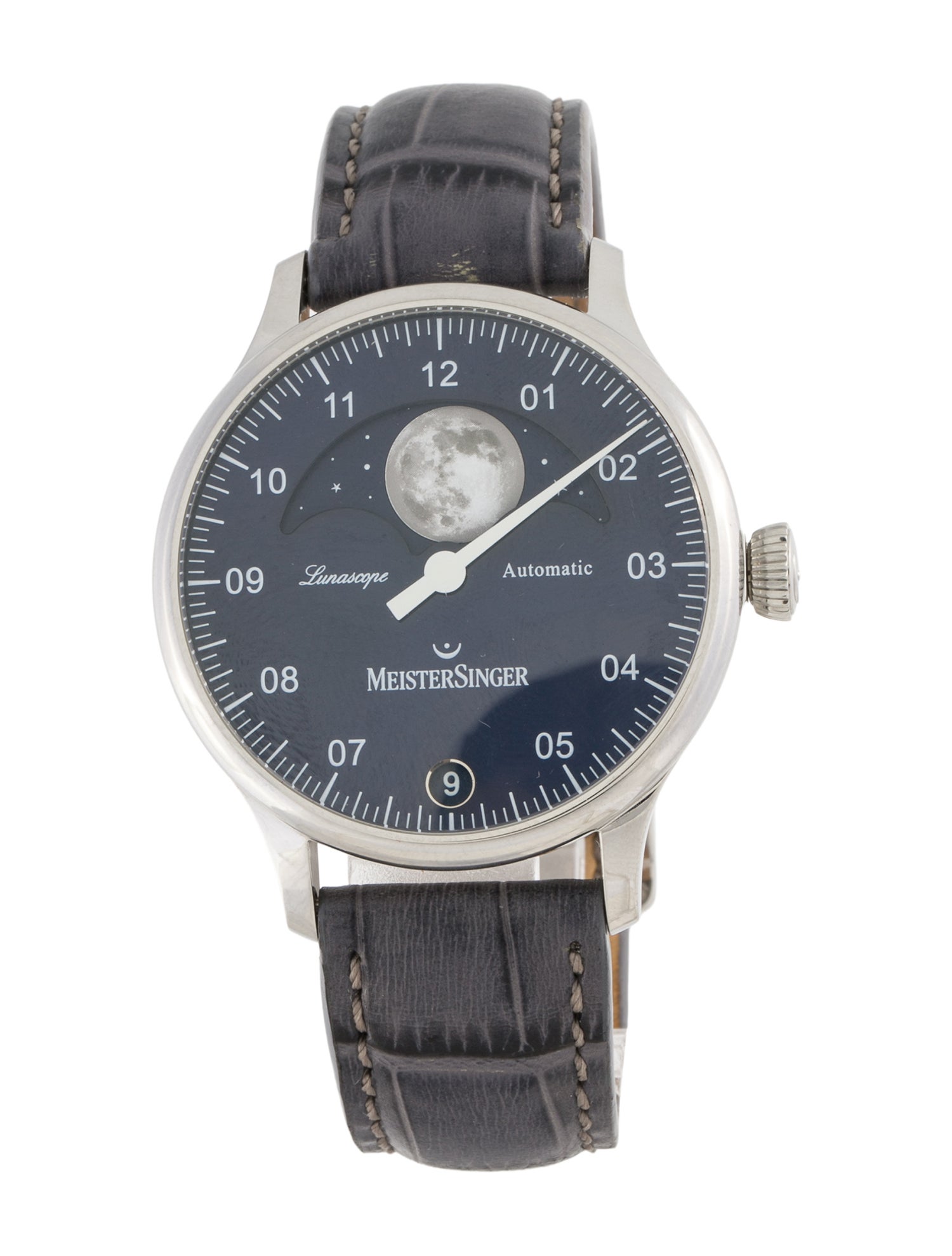 MeisterSinger Lunascope Sunburst Blue Watch