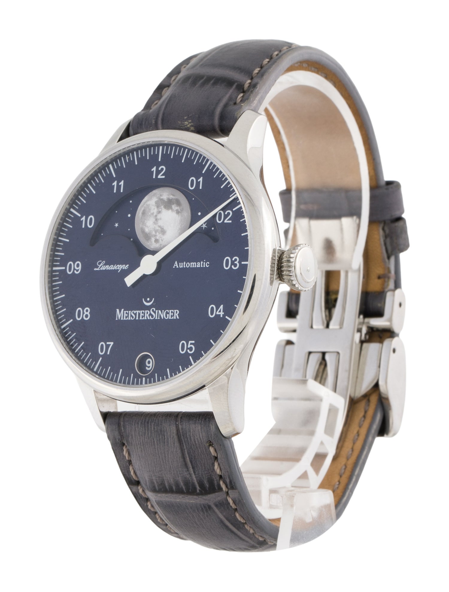 MeisterSinger Lunascope Sunburst Blue Watch