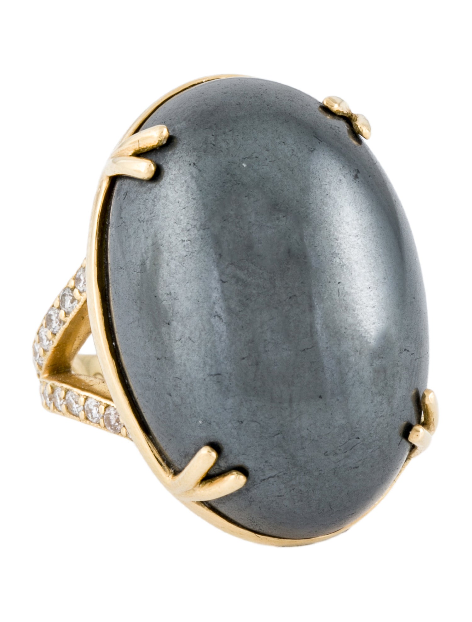 Misahara 18K Hematite & Diamond Chara Cocktail Ring