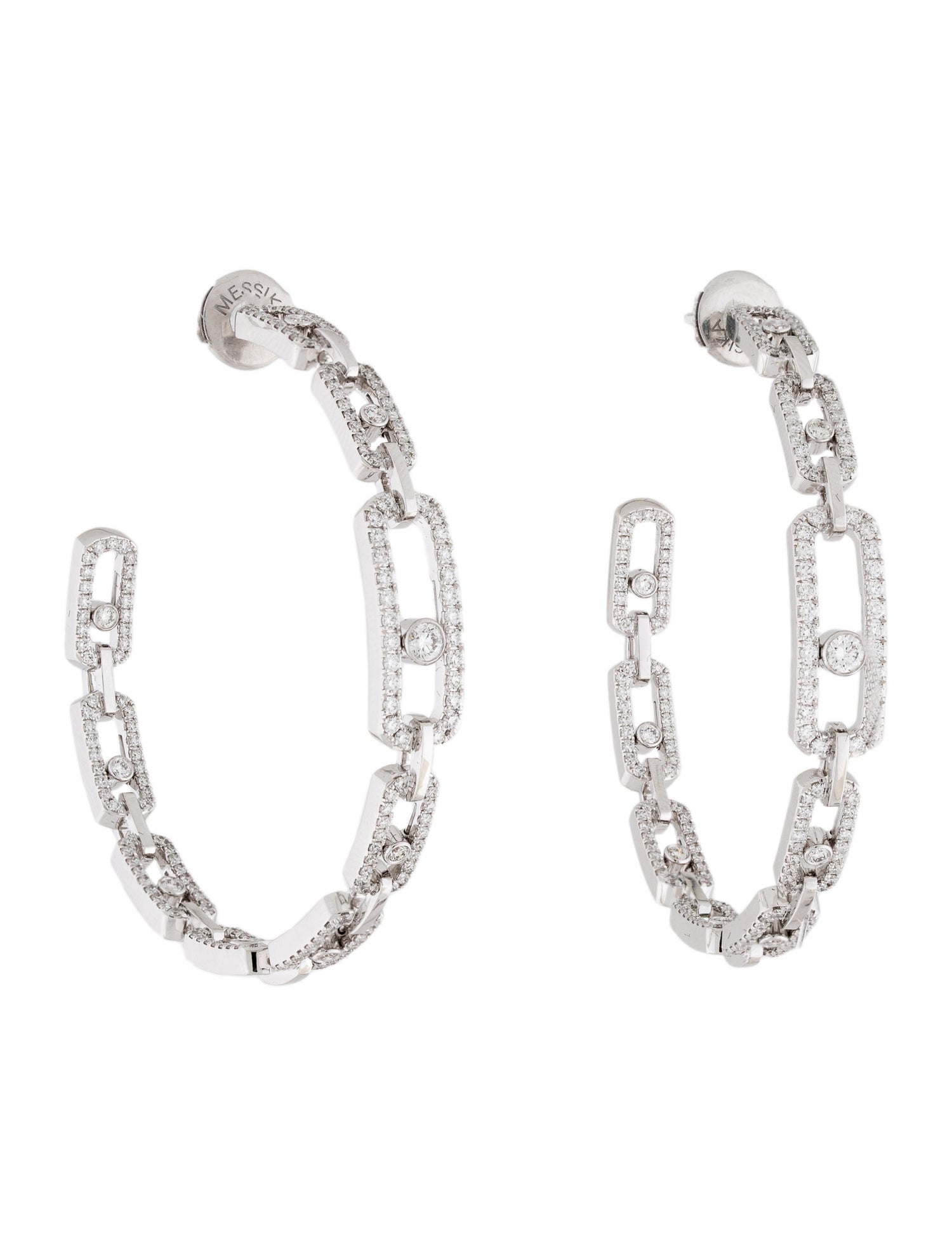 Messika 18K Diamond Move Link Hoop Earrings