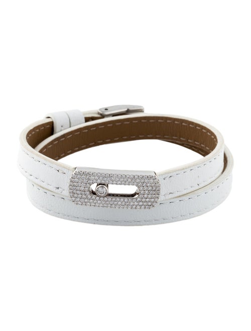 Messika 18K Diamond 'My Move' Leather Wrap Bracelet