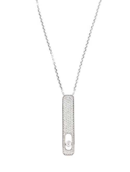 Messika 18K 1.45ctw Diamond My First Pavé Large Bar Necklace