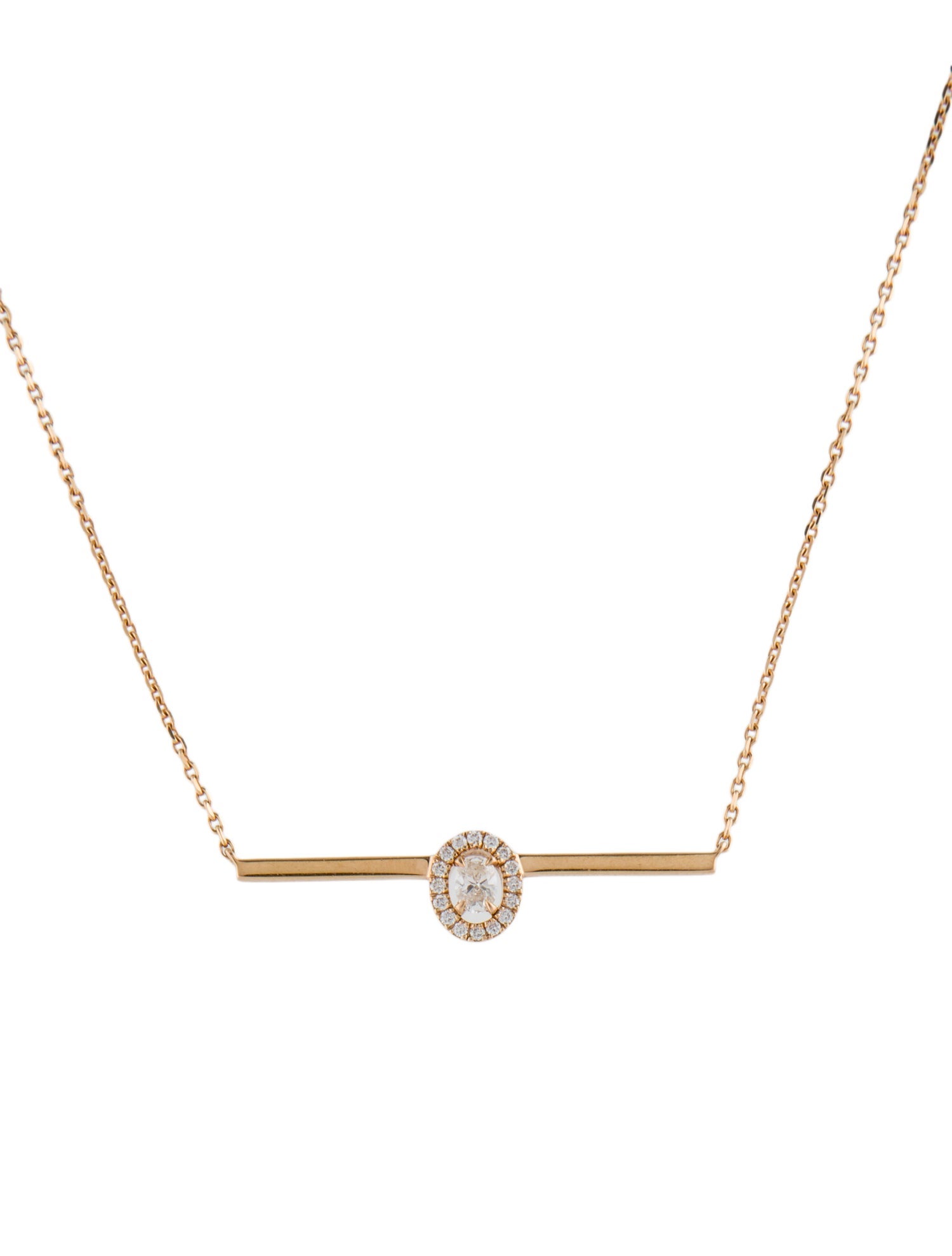 Messika 18K Diamond Glam'Azone Bar Pendant Necklace