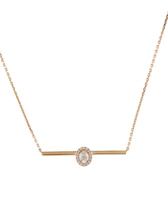 Messika 18K Diamond Glam'Azone Bar Pendant Necklace