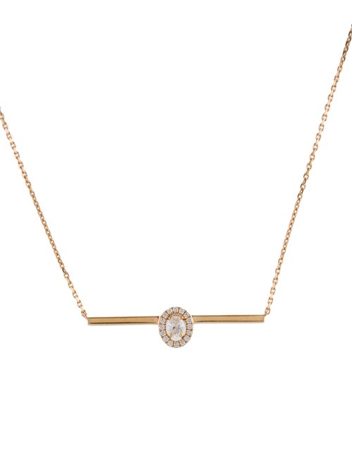 Messika 18K Diamond Glam'Azone Bar Pendant Necklace