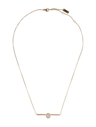 Messika 18K Diamond Glam'Azone Bar Pendant Necklace