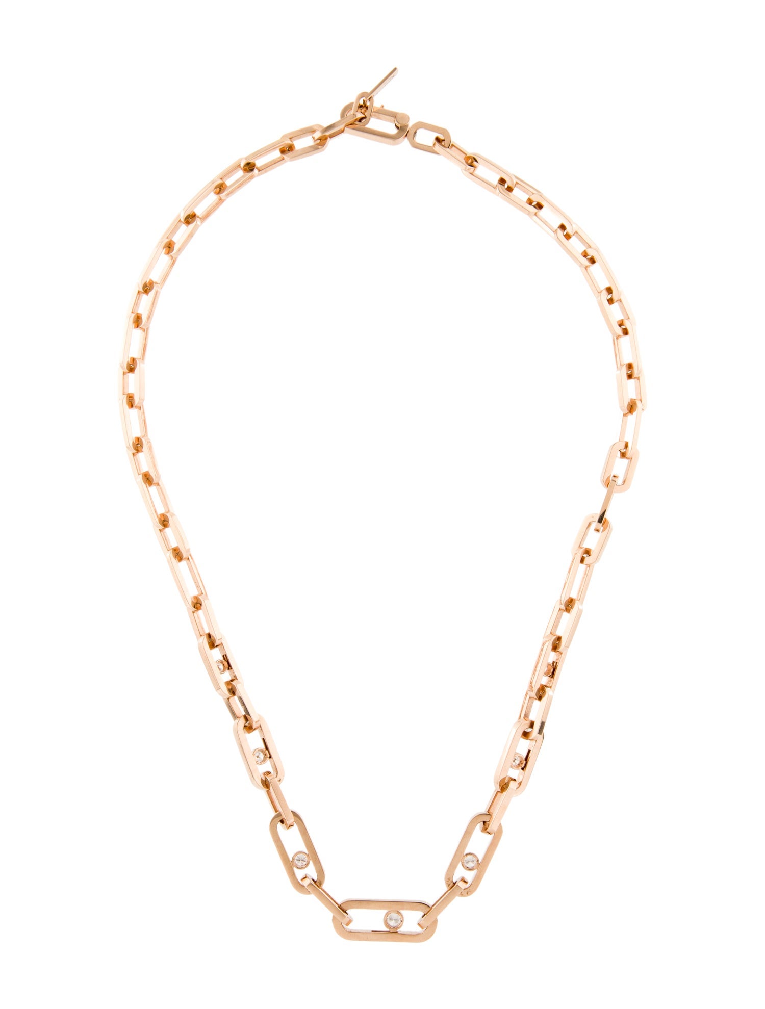 Messika 18K 1.07ctw Diamond Move Link Chain Necklace