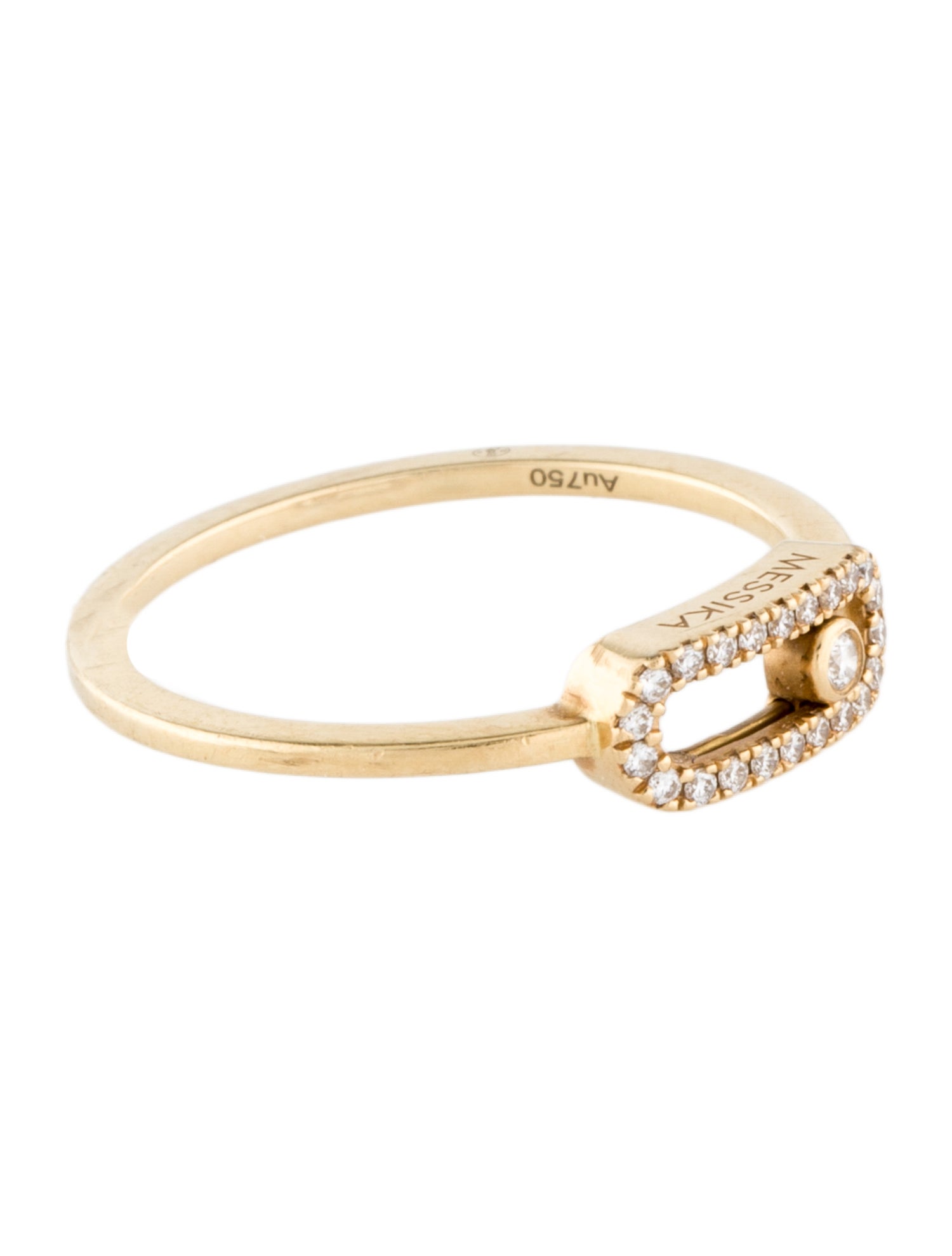 Messika 18K Diamond Move Uno Half Pavé Ring