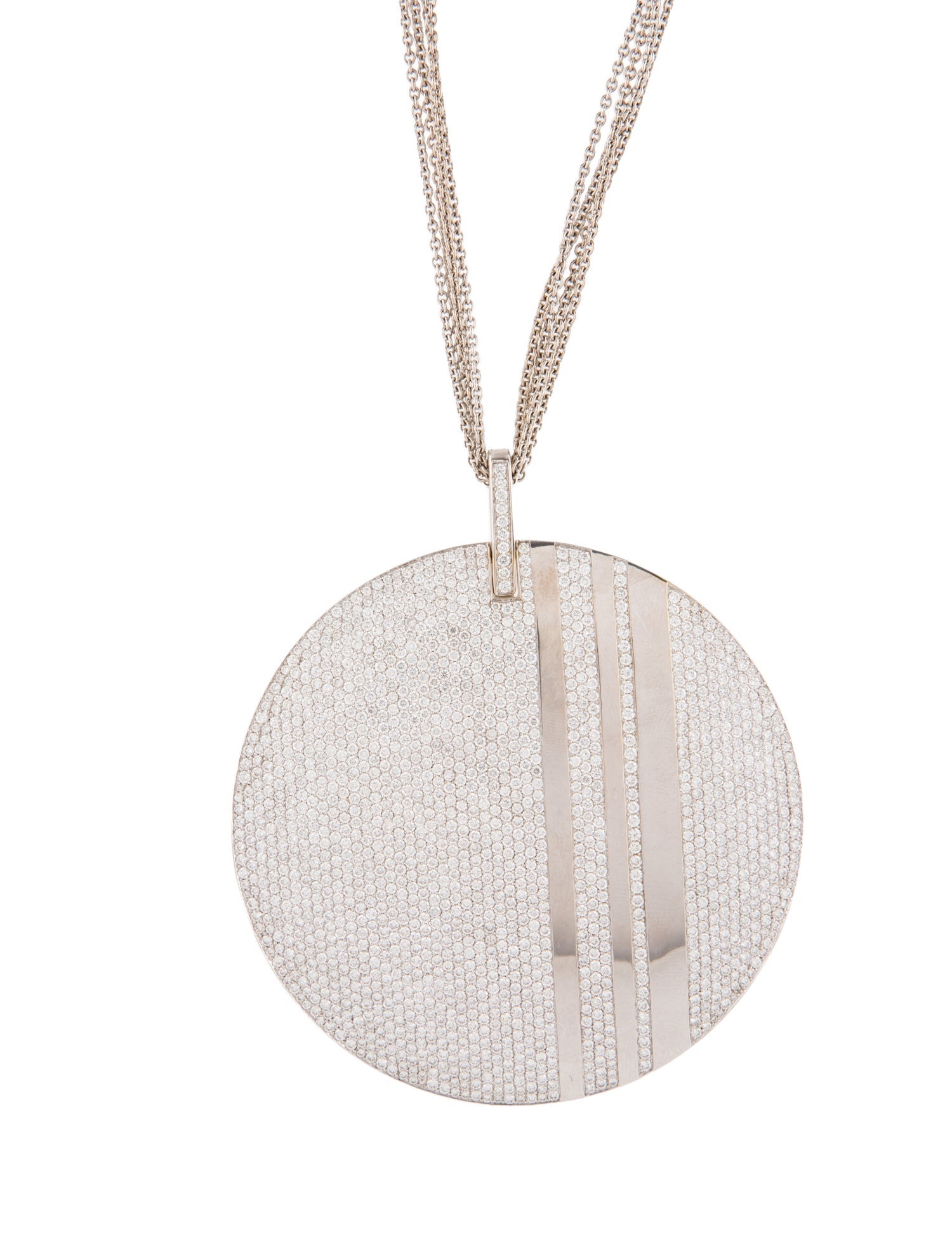 Messika 18K 14.86ctw Diamond Circular Pendant Necklace