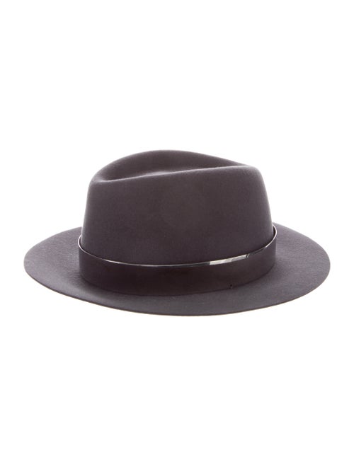 Maison Michel Felt Fedora Hat silver