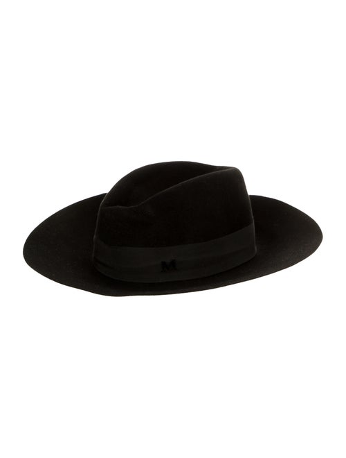 Maison Michel Felt Fedora Hat Black