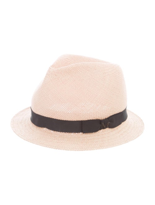 Maison Michel Straw Fedora Hat Tan