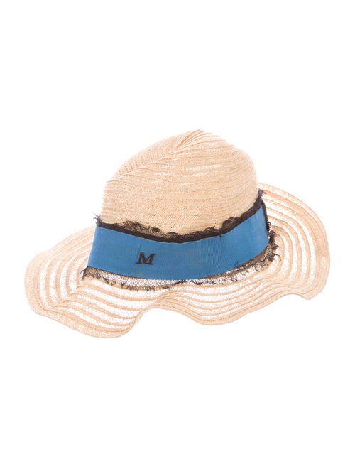Maison Michel Straw Wide Brim Hat Tan