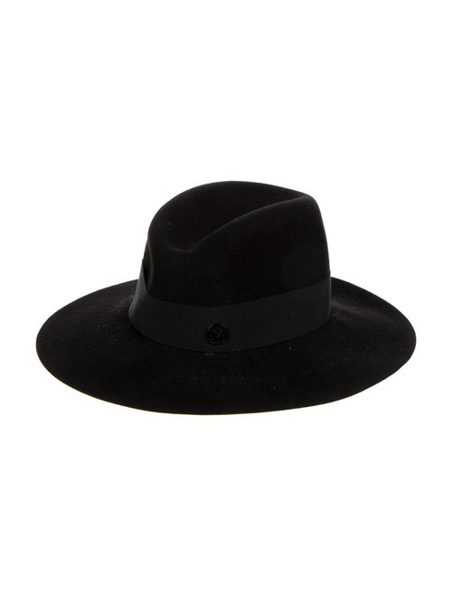 Maison Michel Felt Fedora Hat Black