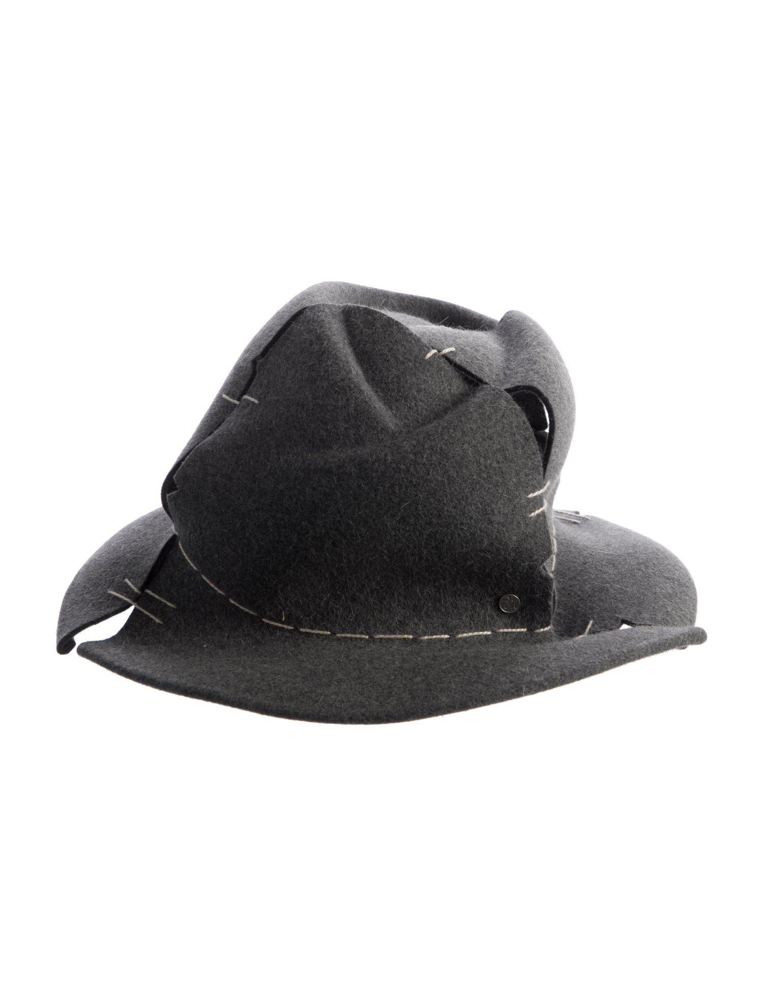 Maison Michel Patch Felted Wool Hat