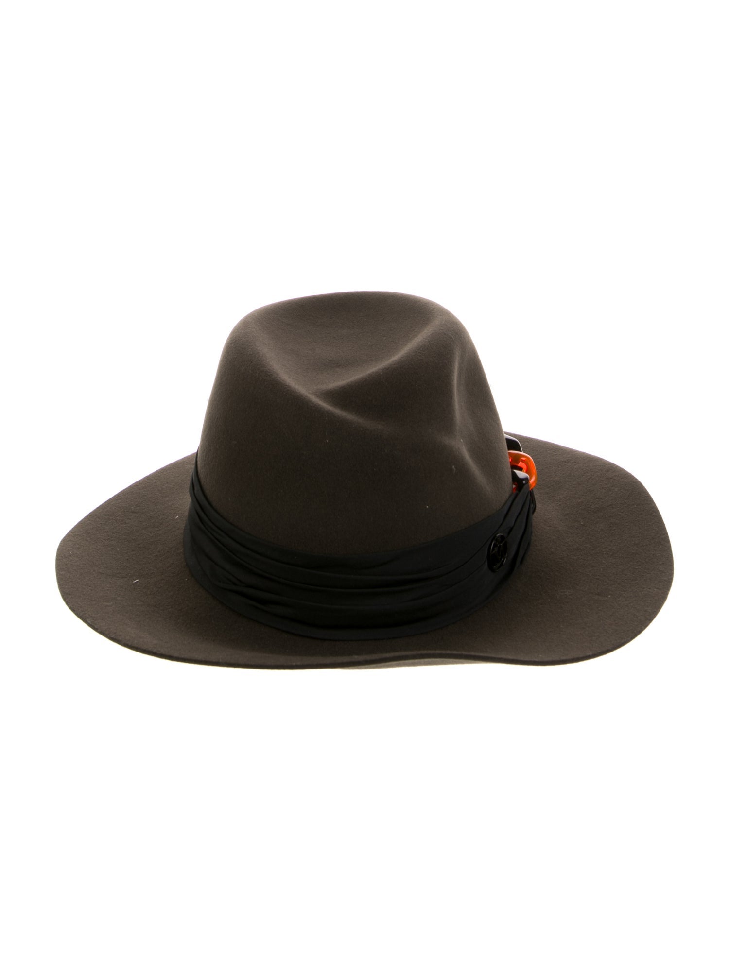 Maison Michel Wool Fedora Hat With Chain-link Accent