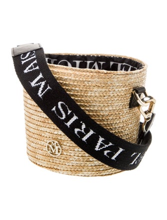 Maison Michel Raffia Messenger Bag